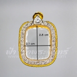 ตลับหลวงพ่อปาน ทองเหลืองขุบทอง ฝังพลอยขาวเต็ม