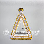 ตลับนางพญา ทองเหลืองขุบทอง ฝังพลอยขาวเต็ม