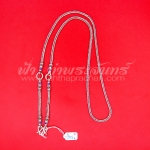 สร้อยคอเงินแท้ 92.5 ลายสี่เสา หัวจรวดลงยา รมดำ แบบ 3 ห่วง