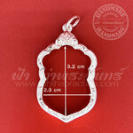 เลี่ยมจับขอบ เหรียญวัดหนัง เงินแกะลาย 92.5%