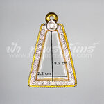 ตลับผงสุพรรณ ทองเหลืองชุบทอง ฝังพลอยขาวเต็ม