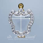 ตลับครุฑ ทองเหลือง ชุบทอง ฝังพลอยขาว