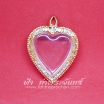 ตลับหัวใจ ทองเหลือง ชุบทอง ฝังพลอย งานฉลุ