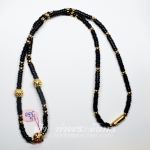 สร้อยกะลาตาเดียว คั่นเม็ดประคำทองไมครอน ลูกเล่น 3 เม็ด