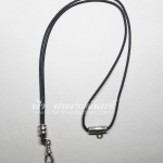 สร้อยคอเชือกร่มเส้นใหญ่ ขนาด 2 มิลลิเมตร พร้อมสปริงสแตนเลสพุก และห่วงหลังเกลียวหมุน