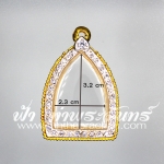 ตลับเจ้าสัวเนื้อผง ทองเหลืองขุบทอง ฝังพลอยขาวเต็ม