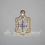 ตลับเต่า ทองเหลืองชุบทอง ฝังพลอยขาวเต็ม