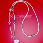สร้อยคอเงินแท้ 92.5 ลายหกเสา หัวจรวด ลงยา 5 ห่วง
