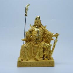 เทพเจ้า กวนอู อ่านตำราเรซิ่นทรายทองสูง 8 นิ้ว