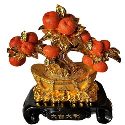 ต้นส้ม บนก้อนทอง สูง 17 นิ้ว กว้าง 18 นิ้ว