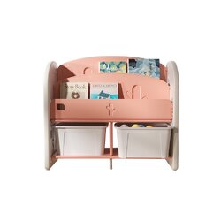 ชั้นวางของ ชั้นวางหนังสือ สีชมพู-ขาว