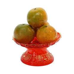 พาน พานแดง พลาสติก ใบสำหรับใส่ของไหว้ สำเนา