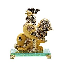 ไก่ทองนำโชค 8 นิ้ว ฐานคริสตัล