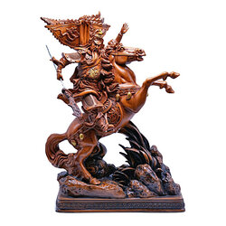 เทพเจ้ากวนอู ทรงม้าศึก สูง 16 นิ้ว