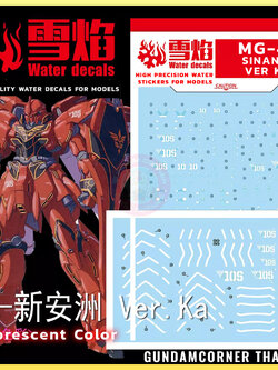 ดีคอลน้ำ MG SINANJU VER.KA MG-47 Water Decal Fluorescent color สติ๊กเกอร์น้ำสะท้อนแสงเมื่อส่องด้วย UV Blacklight