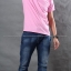 2XL เสื้อยืด สีชมพูอ่อน คอวี แขนสั้น Size 2XL