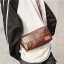กระเป๋าหนัง กระเป๋าสะพายข้าง damoshu sq | DSQ003 brown zag