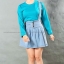 เสื้อยืด สีหยก คอกลม แขนยาว Size 2XL