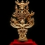 พญาครุฑ รุ่น บังเกิดทรัพย์ วัดครุฑธาราม ครุฑช่อ เนื้อตริยะโลหะแดง พร้อมตู้กระจก