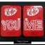 กล่องเหล็ก kit kat (ME/YOU) 2กล่อง 7x11cm