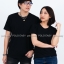 M เสื้อยืด สีดำ คอกลม แขนสั้น Size M