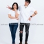 M เสื้อยืด สีขาว คอกลม แขนสั้น Size M