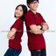 4XL เสื้อยืด สีเลือดหมู คอกลม แขนสั้น Size 4XL