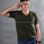 2XL เสื้อยืด สีขี้ม้า คอวี แขนสั้น Size 2XL