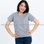 L เสื้อยืด สีเทาท็อปดาย คอกลม แขนสั้น Size L