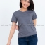 S เสื้อยืด สีเทาอ่อน คอกลม แขนสั้น Size S