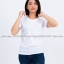 S เสื้อยืด สีขาว คอกลม แขนสั้น Size S