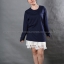 เสื้อยืด สีกรมท่า คอกลม แขนยาว Size 3XL