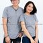 M เสื้อยืด สีเทาท็อปดาย คอกลม แขนสั้น Size M