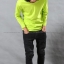 เสื้อยืด สีเขียวมะนาว คอกลม แขนยาว Size 4XL