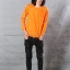 เสื้อยืด สีส้ม คอกลม แขนยาว Size 3XL