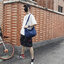 กระเป๋าทรงกระบอก กระเป๋าสะพายข้าง duffel denim | CDN001 dark blue